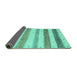 Sideview of Solid Turquoise Modern Rug, con1552turq