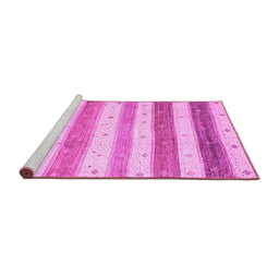 Sideview of Machine Washable Solid Pink Modern Rug, wshcon1552pnk