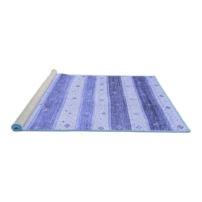 Sideview of Machine Washable Solid Blue Modern Rug, wshcon1552blu