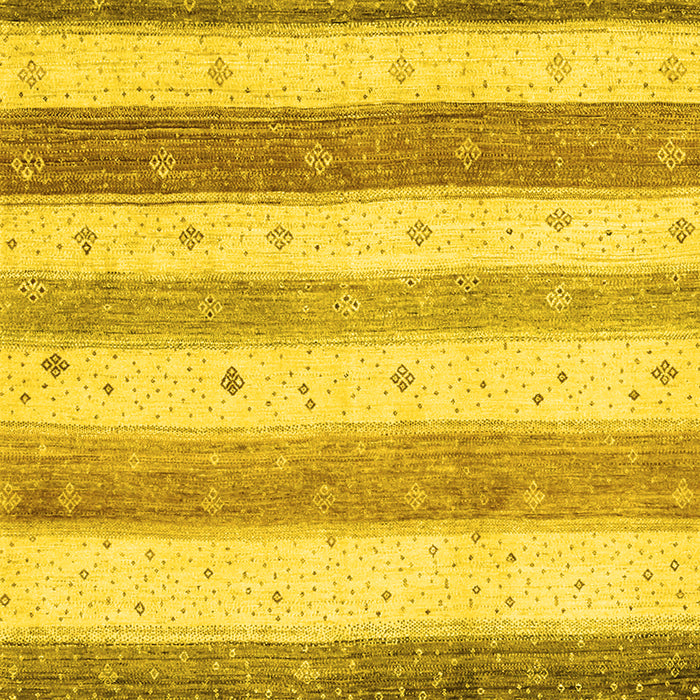 Machine Washable Solid Yellow Modern Rug, wshcon1552yw