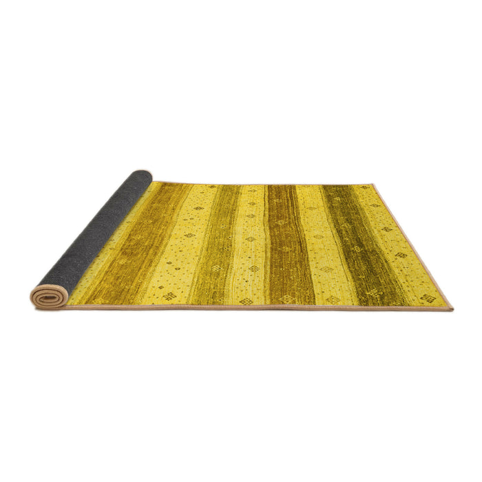 Sideview of Solid Yellow Modern Rug, con1552yw