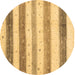 Round Solid Brown Modern Rug, con1552brn