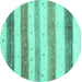 Round Solid Turquoise Modern Rug, con1552turq