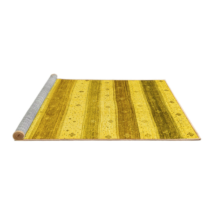 Sideview of Machine Washable Solid Yellow Modern Rug, wshcon1552yw