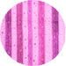 Round Solid Pink Modern Rug, con1552pnk