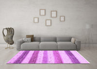 Machine Washable Solid Purple Modern Rug, wshcon1552pur