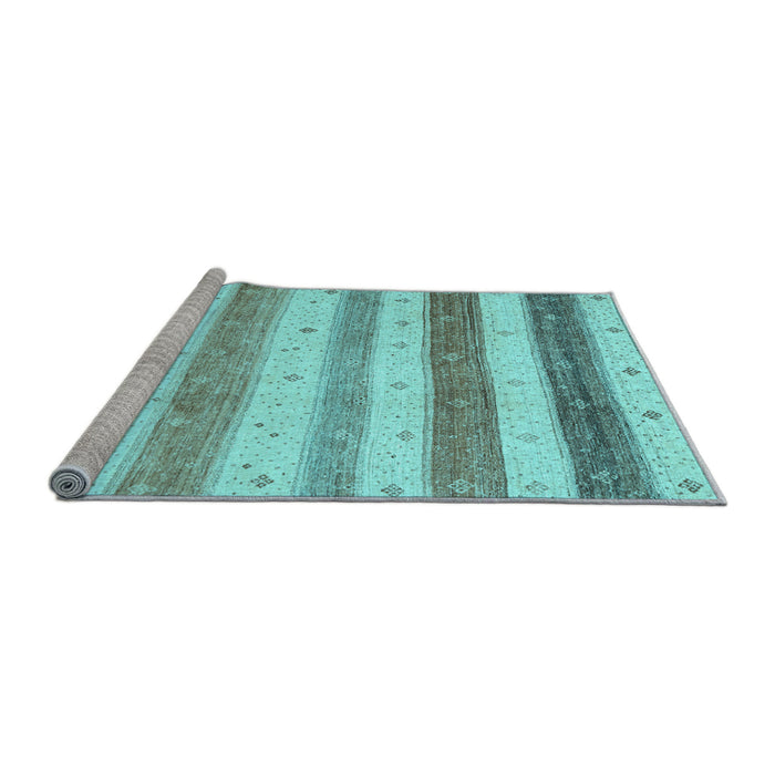 Sideview of Machine Washable Solid Light Blue Modern Rug, wshcon1552lblu