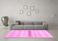 Machine Washable Solid Pink Modern Rug, wshcon1553pnk