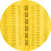 Round Solid Yellow Modern Rug, con1553yw