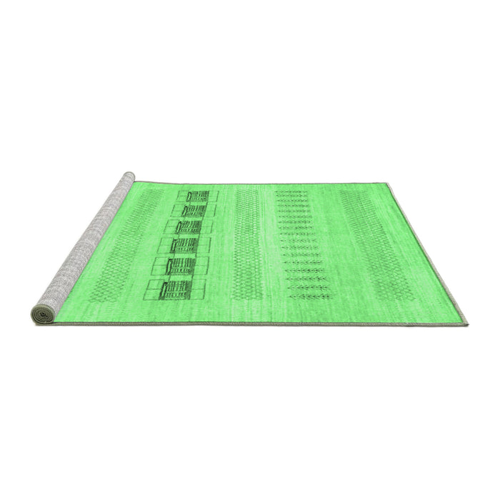 Sideview of Machine Washable Solid Emerald Green Modern Area Rugs, wshcon1553emgrn