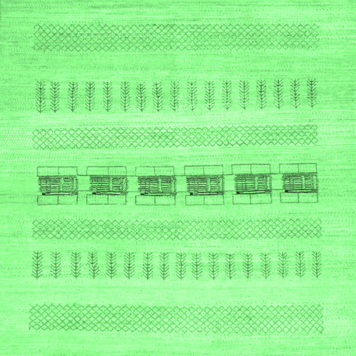 Square Solid Emerald Green Modern Rug, con1553emgrn