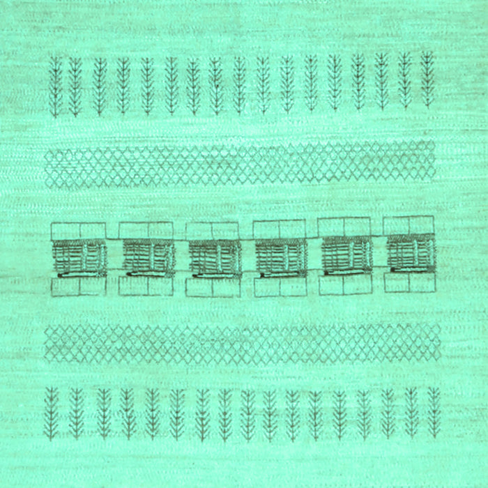 Solid Turquoise Modern Rug, con1553turq