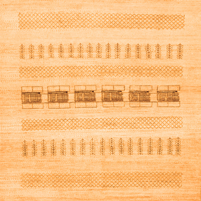 Round Machine Washable Solid Orange Modern Area Rugs, wshcon1553org