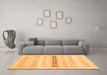 Machine Washable Solid Orange Modern Area Rugs in a Living Room, wshcon1553org