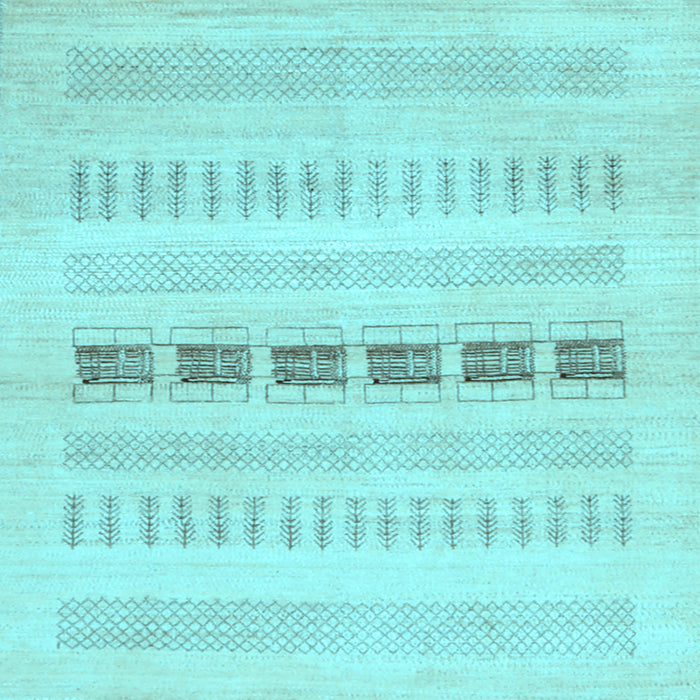 Square Solid Light Blue Modern Rug, con1553lblu