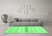 Machine Washable Solid Emerald Green Modern Area Rugs in a Living Room,, wshcon1553emgrn