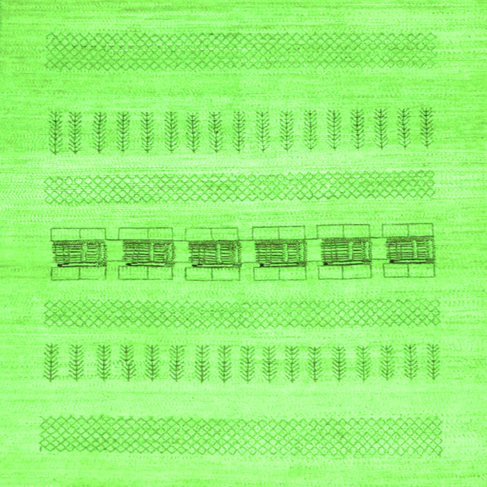 Serging Thickness of Solid Green Modern Rug, con1553grn