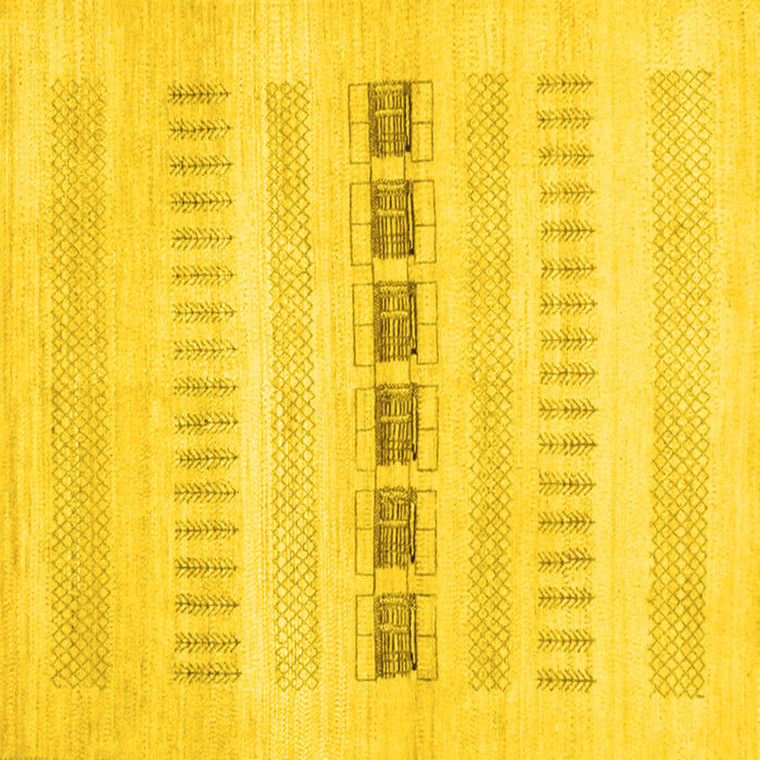 Square Solid Yellow Modern Rug, con1553yw