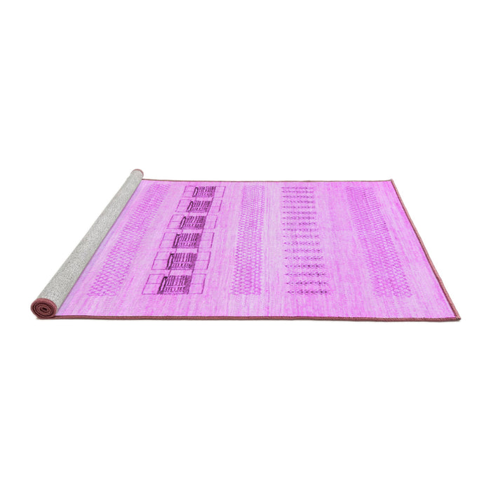 Sideview of Machine Washable Solid Purple Modern Area Rugs, wshcon1553pur