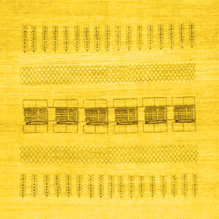 Machine Washable Solid Yellow Modern Rug, wshcon1553yw