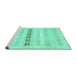 Sideview of Machine Washable Solid Turquoise Modern Area Rugs, wshcon1553turq