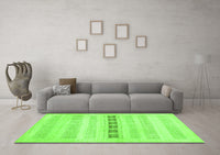 Machine Washable Solid Green Modern Rug, wshcon1553grn