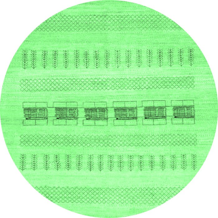 Round Solid Emerald Green Modern Rug, con1553emgrn