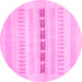 Round Machine Washable Solid Pink Modern Rug, wshcon1553pnk