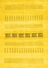 Solid Yellow Modern Rug, con1553yw