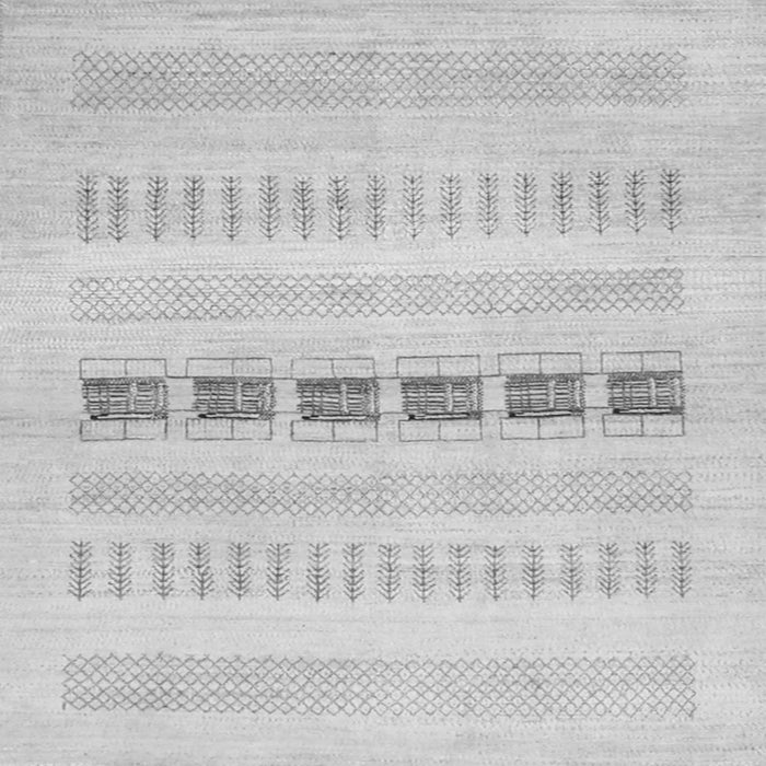 Serging Thickness of Solid Gray Modern Rug, con1553gry