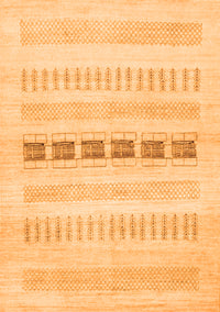 Solid Orange Modern Rug, con1553org