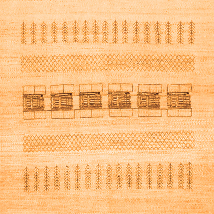 Solid Orange Modern Rug, con1553org