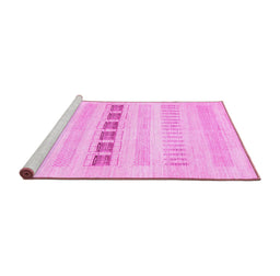 Sideview of Machine Washable Solid Pink Modern Rug, wshcon1553pnk