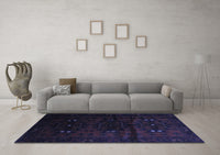 Machine Washable Abstract Blue Contemporary Rug, wshcon1554blu