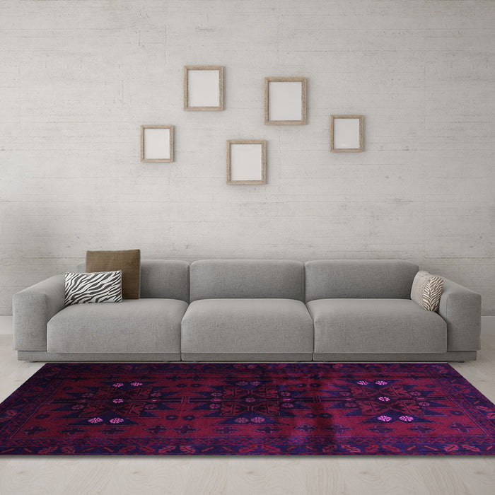 Machine Washable Abstract Purple Contemporary Area Rugs in a Living Room, wshcon1554pur