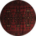 Round Machine Washable Abstract Brown Contemporary Rug, wshcon1554brn