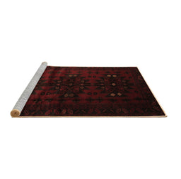 Sideview of Machine Washable Abstract Brown Contemporary Rug, wshcon1554brn