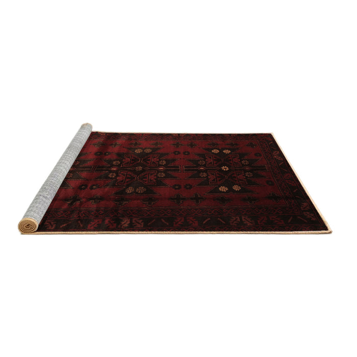 Sideview of Machine Washable Abstract Brown Contemporary Rug, wshcon1554brn