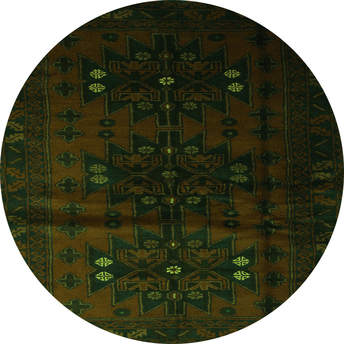 Square Abstract Green Contemporary Rug, con1554grn