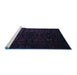 Sideview of Machine Washable Abstract Blue Contemporary Rug, wshcon1554blu