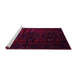 Sideview of Machine Washable Abstract Pink Contemporary Rug, wshcon1554pnk