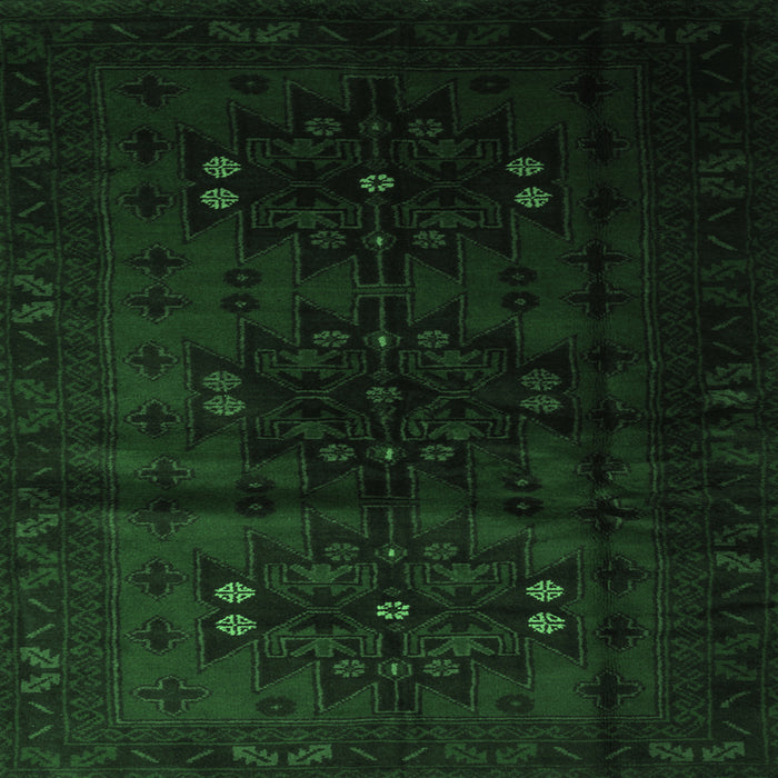 Square Machine Washable Abstract Emerald Green Contemporary Area Rugs, wshcon1554emgrn