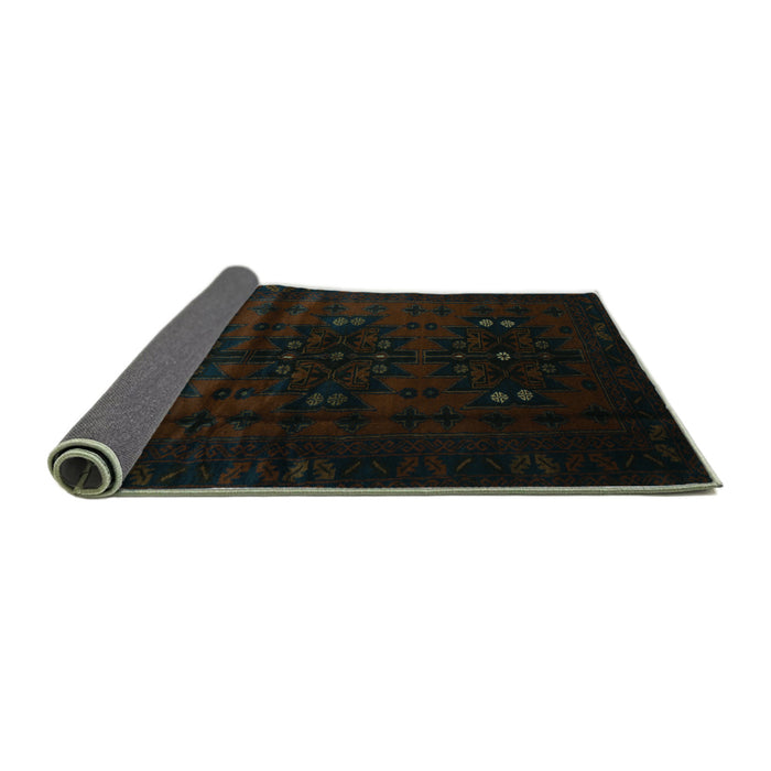 Sideview of Abstract Turquoise Contemporary Rug, con1554turq