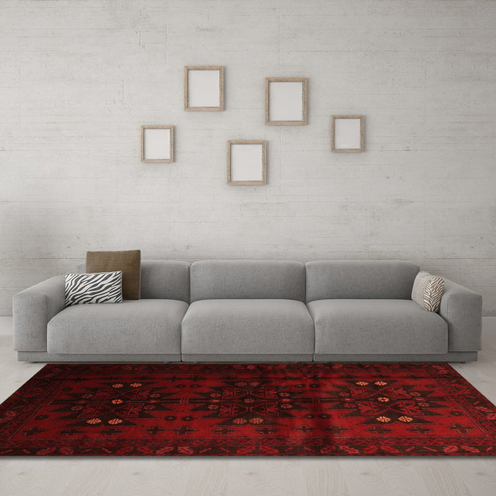 Machine Washable Abstract Orange Contemporary Area Rugs in a Living Room, wshcon1554org