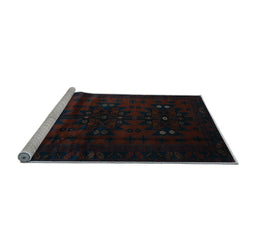 Sideview of Machine Washable Abstract Light Blue Contemporary Rug, wshcon1554lblu