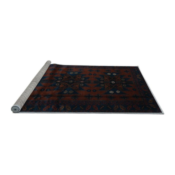 Sideview of Machine Washable Abstract Light Blue Contemporary Rug, wshcon1554lblu