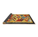 Thickness of Contemporary Gold Modern Rug, con1555