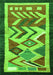 Serging Thickness of Machine Washable Abstract Green Contemporary Area Rugs, wshcon1555grn