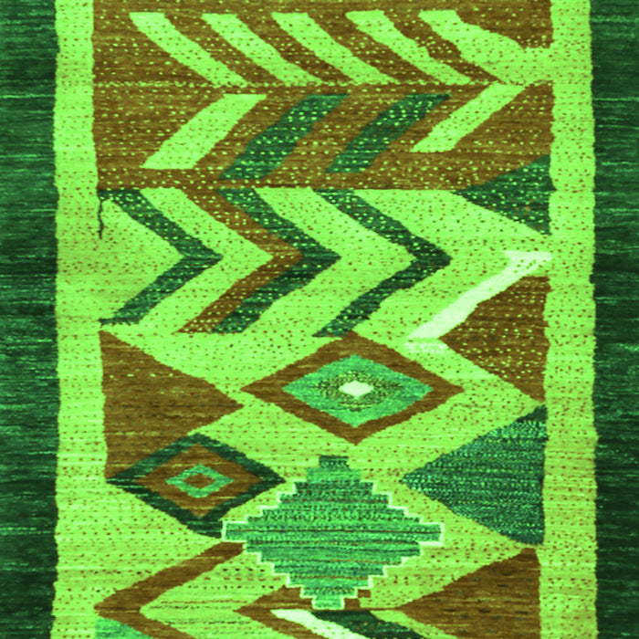 Serging Thickness of Machine Washable Abstract Green Contemporary Area Rugs, wshcon1555grn