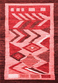 Abstract Red Contemporary Rug, con1555red